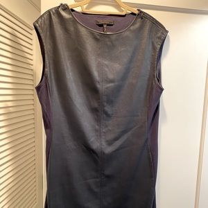 BCBG Navy Blue Leather Dress